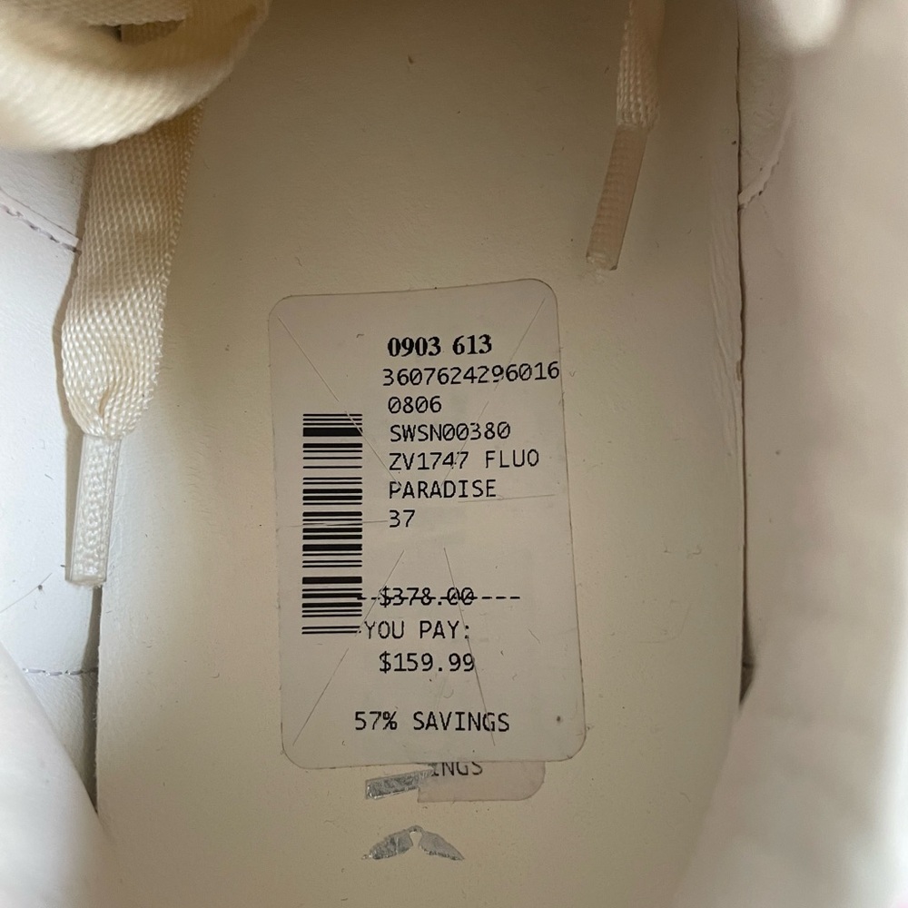 White and Pink Graphic Sneakers - Picture 6 of 8